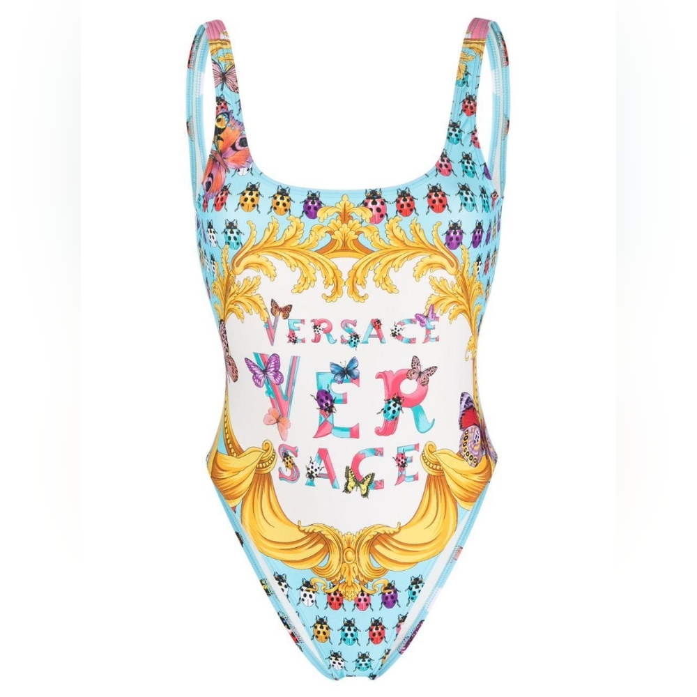 Versace x Dua Lipa Butterfly Print One-Piece Swimsuit